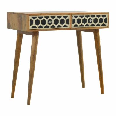 Bone Inlay & Wooden Console Table